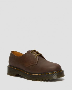 Dark Brown Dr Martens 1461 Bex Crazy Horse Leather Oxford Women's Shoes | Canada_Dr25320